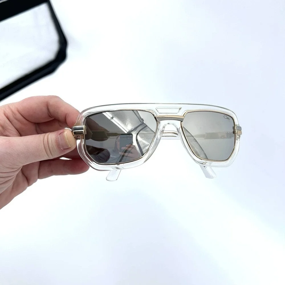 Vintage‎ Cazal Aviator Mirrored Gold Clear Mens Sunglasses Navigator Hip Hop Y2K